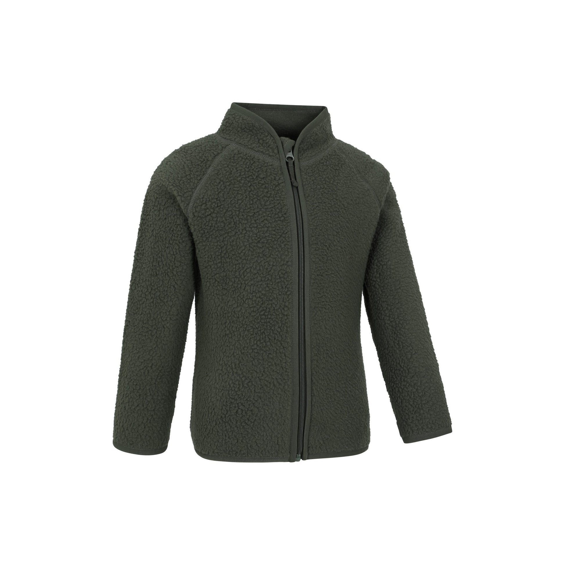 Dark Khaki - Lifestyle - Mountain Warehouse Childrens-Kids Fern Borg Raglan Fleece Jacket