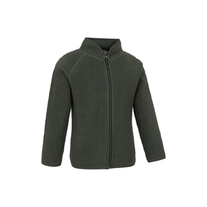 Dark Khaki - Lifestyle - Mountain Warehouse Childrens-Kids Fern Borg Raglan Fleece Jacket