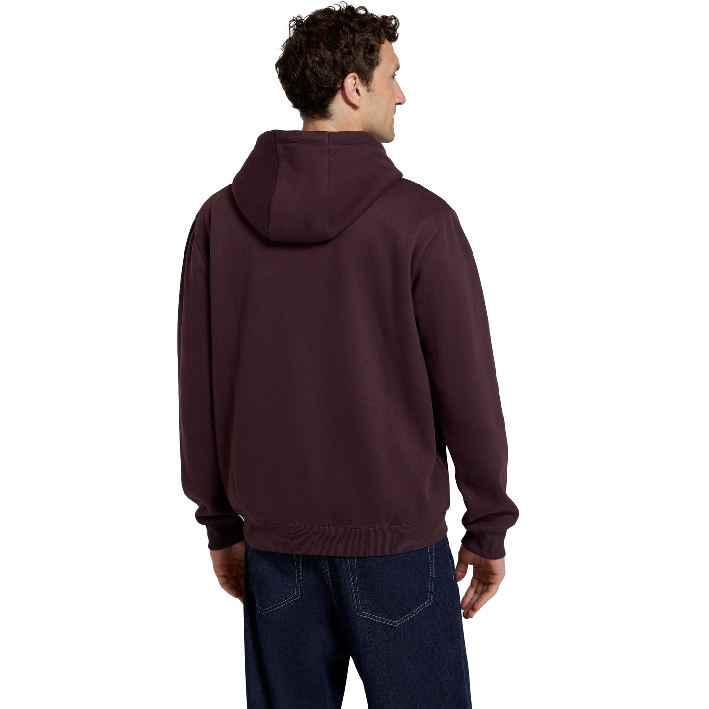 Burgundy - Back - Animal Mens Nick Organic Heavyweight Hoodie