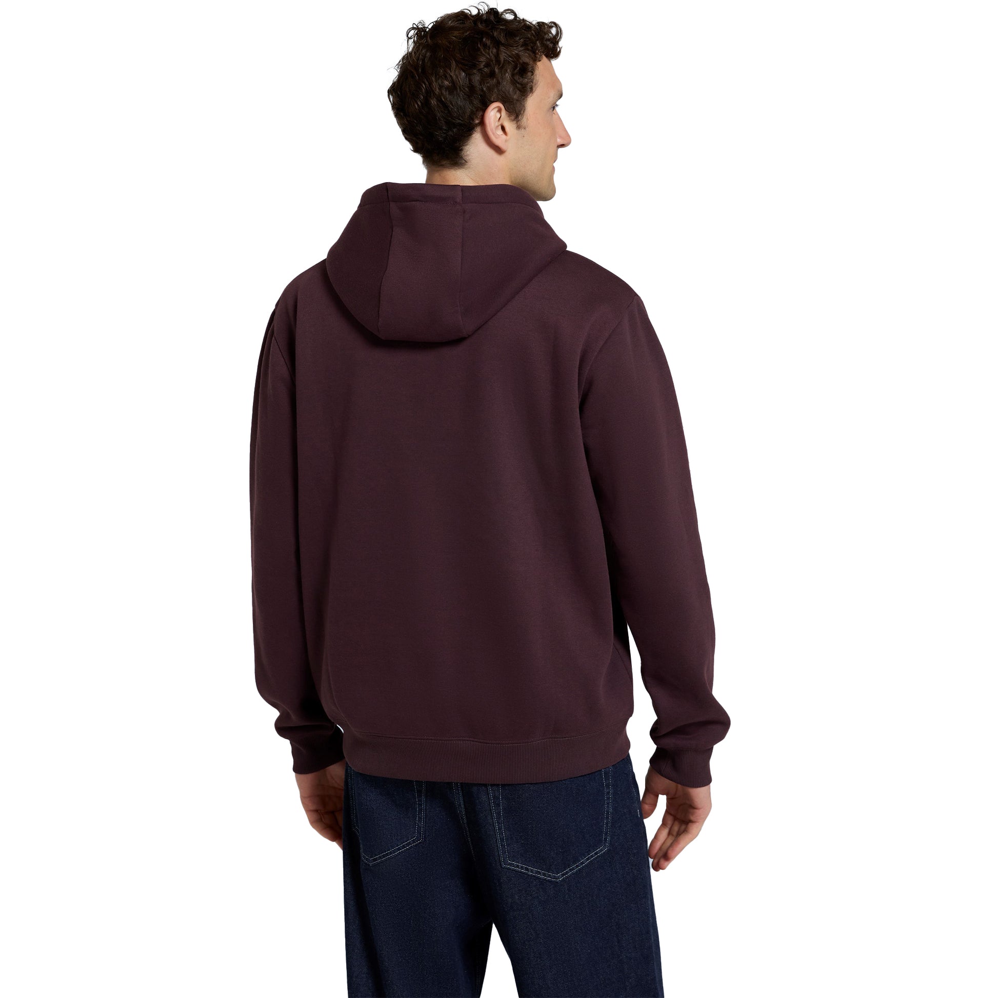 Burgundy - Back - Animal Mens Nick Organic Heavyweight Hoodie