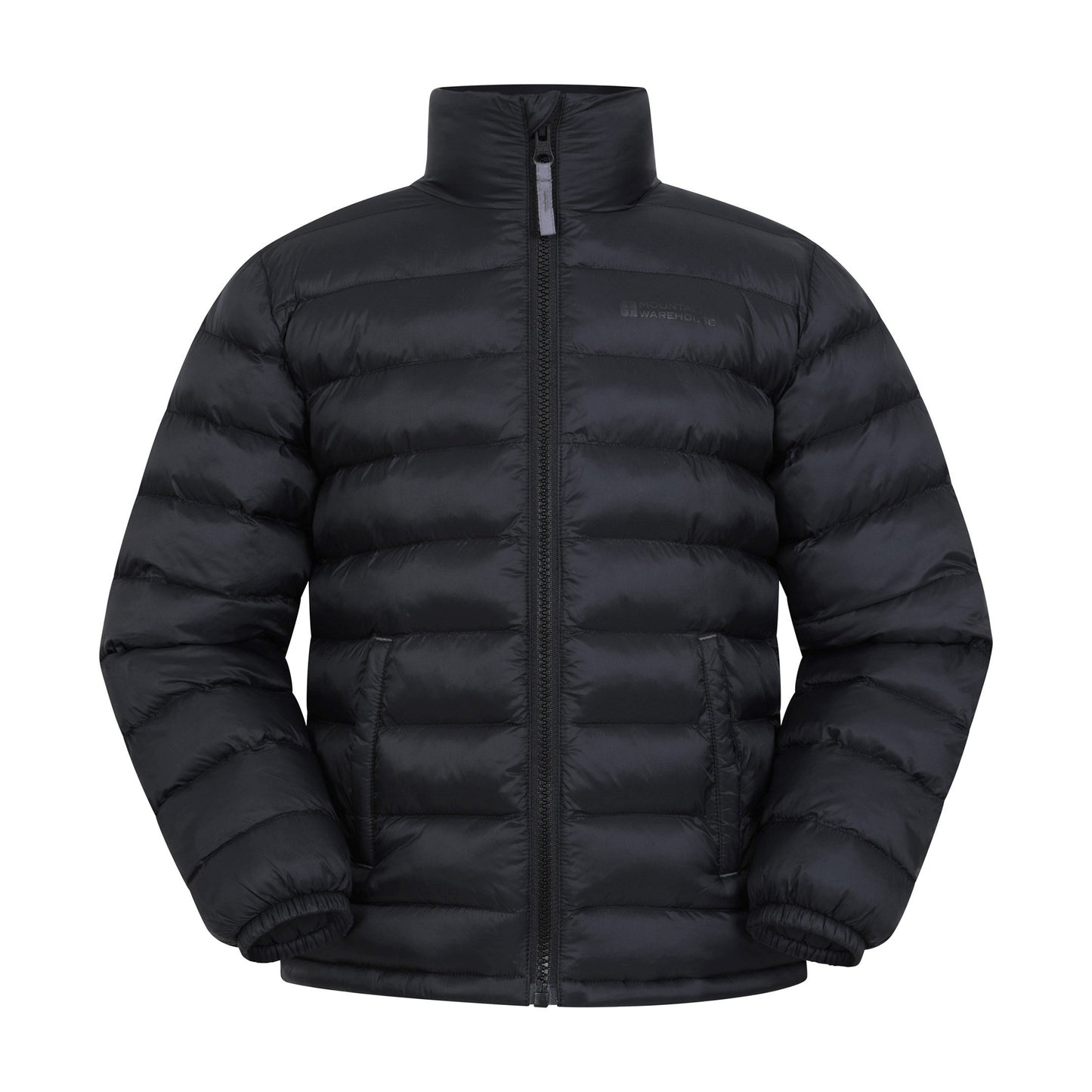 Black - Front - Mountain Warehouse Childrens-Kids Vista Water Resistant Padded Jacket