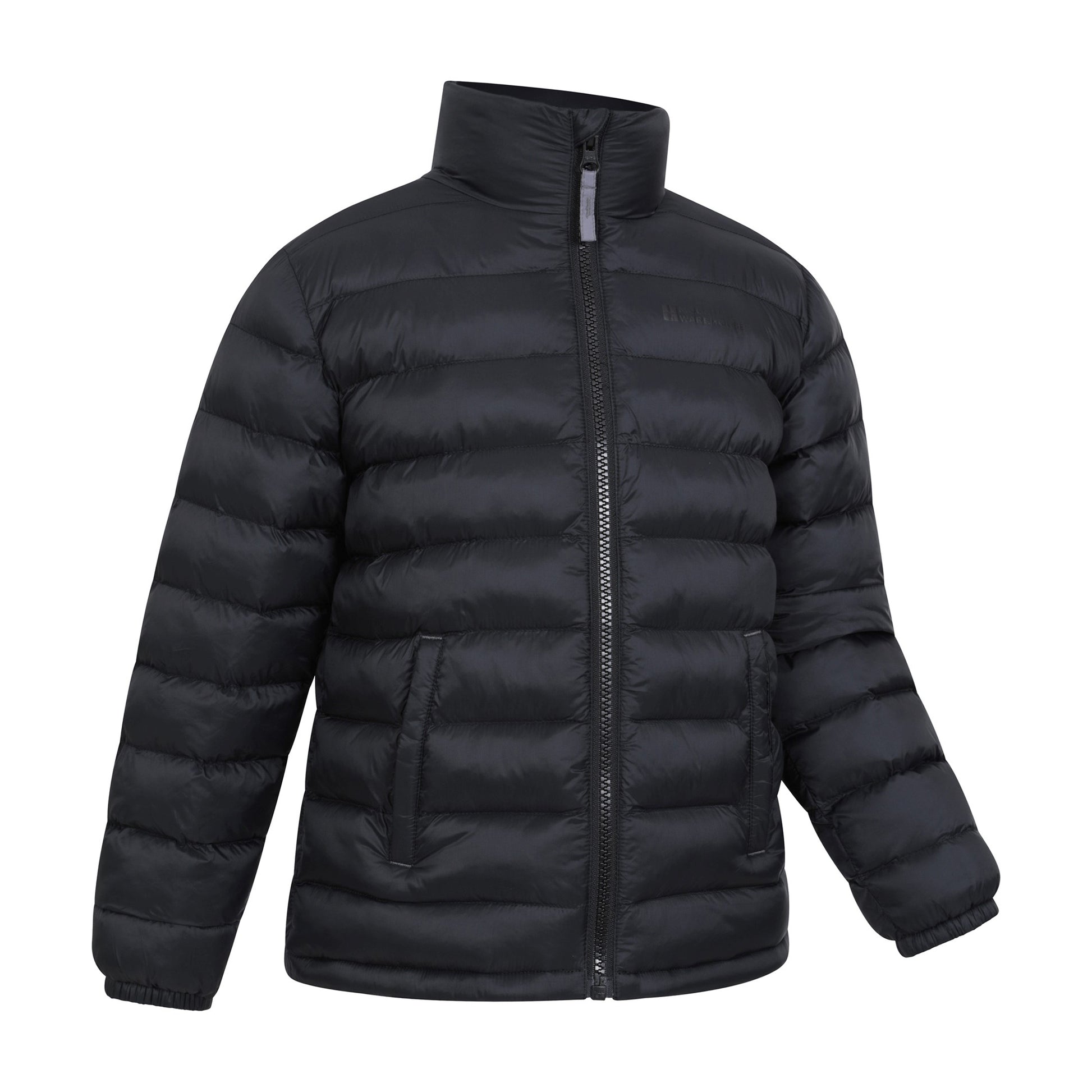 Black - Side - Mountain Warehouse Childrens-Kids Vista Water Resistant Padded Jacket