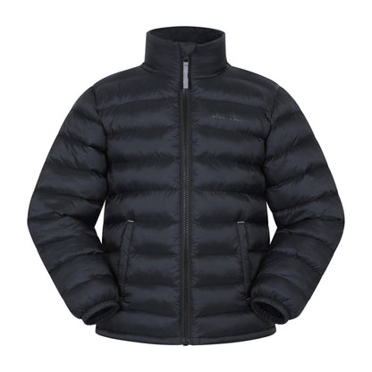 Jet Black - Front - Mountain Warehouse Childrens-Kids Vista Water Resistant Padded Jacket