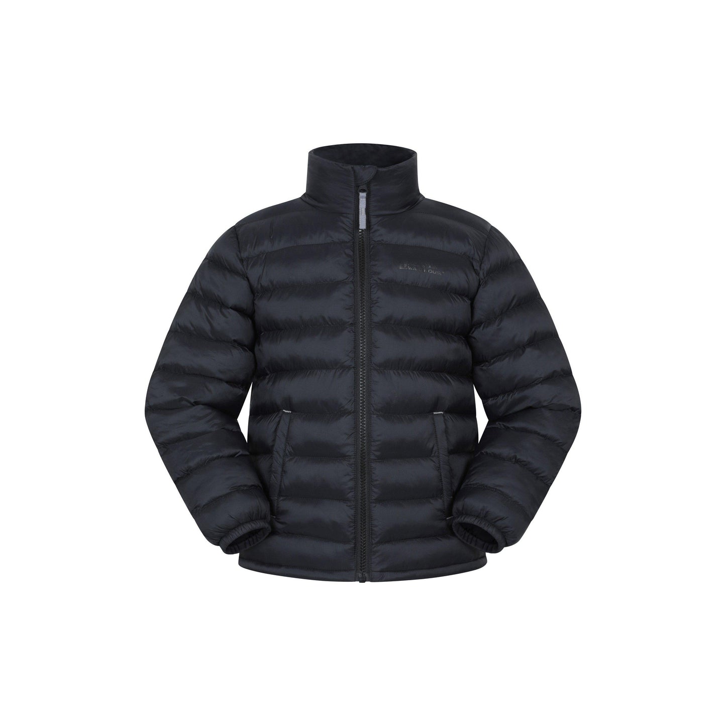 Jet Black - Front - Mountain Warehouse Childrens-Kids Vista Water Resistant Padded Jacket