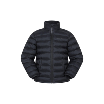 Jet Black - Front - Mountain Warehouse Childrens-Kids Vista Water Resistant Padded Jacket
