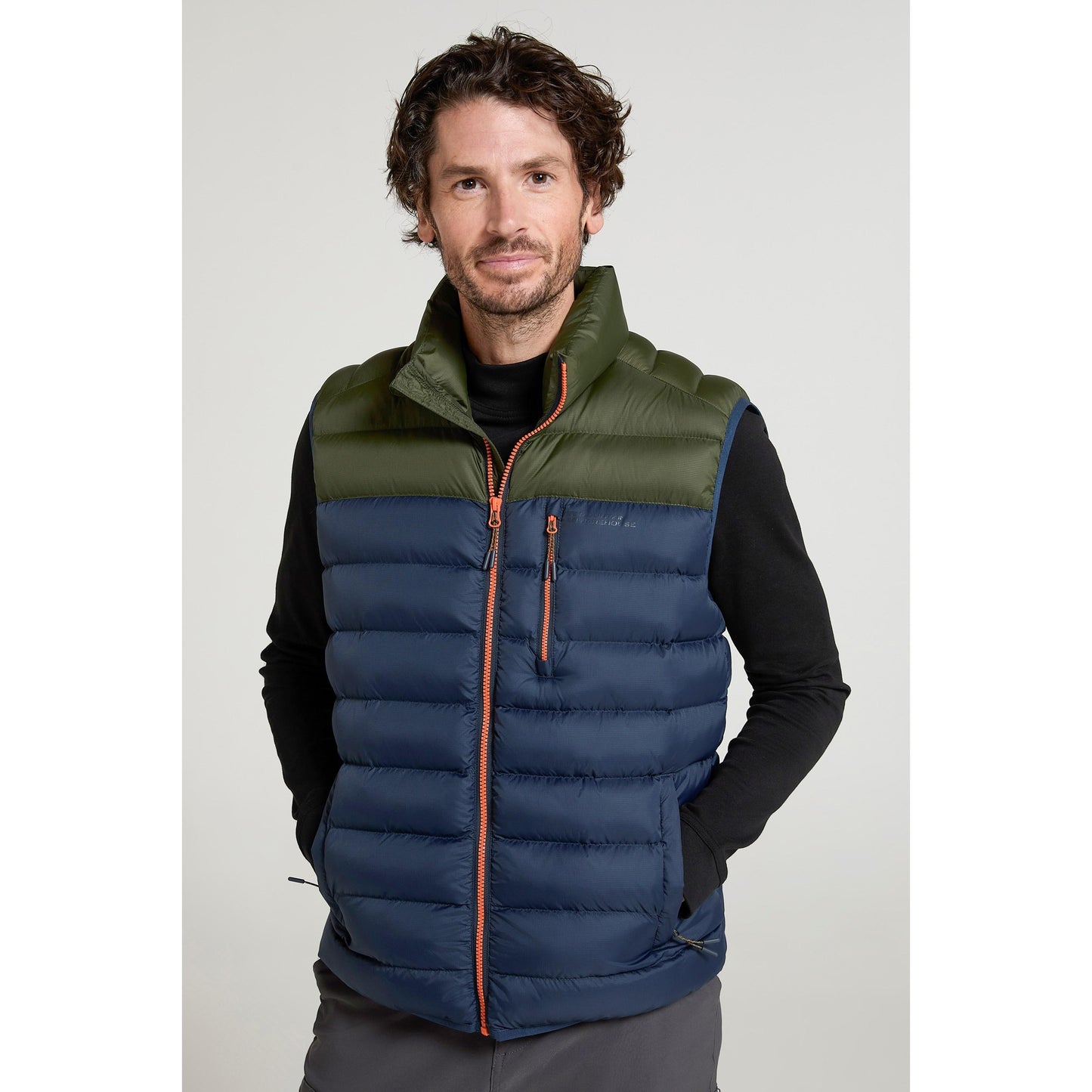 Khaki Green - Front - Mountain Warehouse Mens Link Padded Gilet