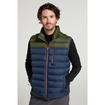 Khaki Green - Front - Mountain Warehouse Mens Link Padded Gilet