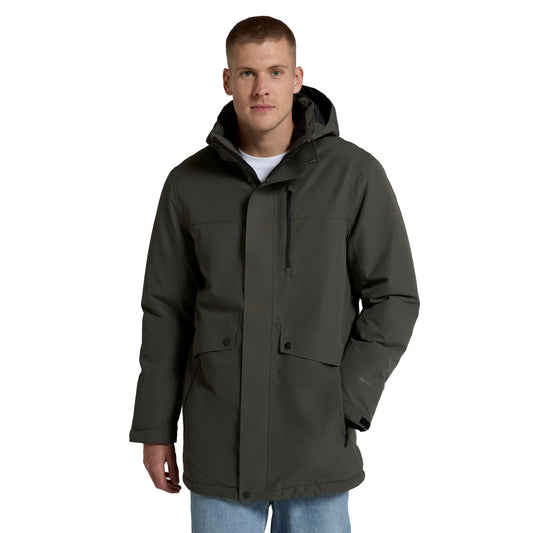 Dark Khaki - Front - Animal Mens Lisbon Waterproof Parka