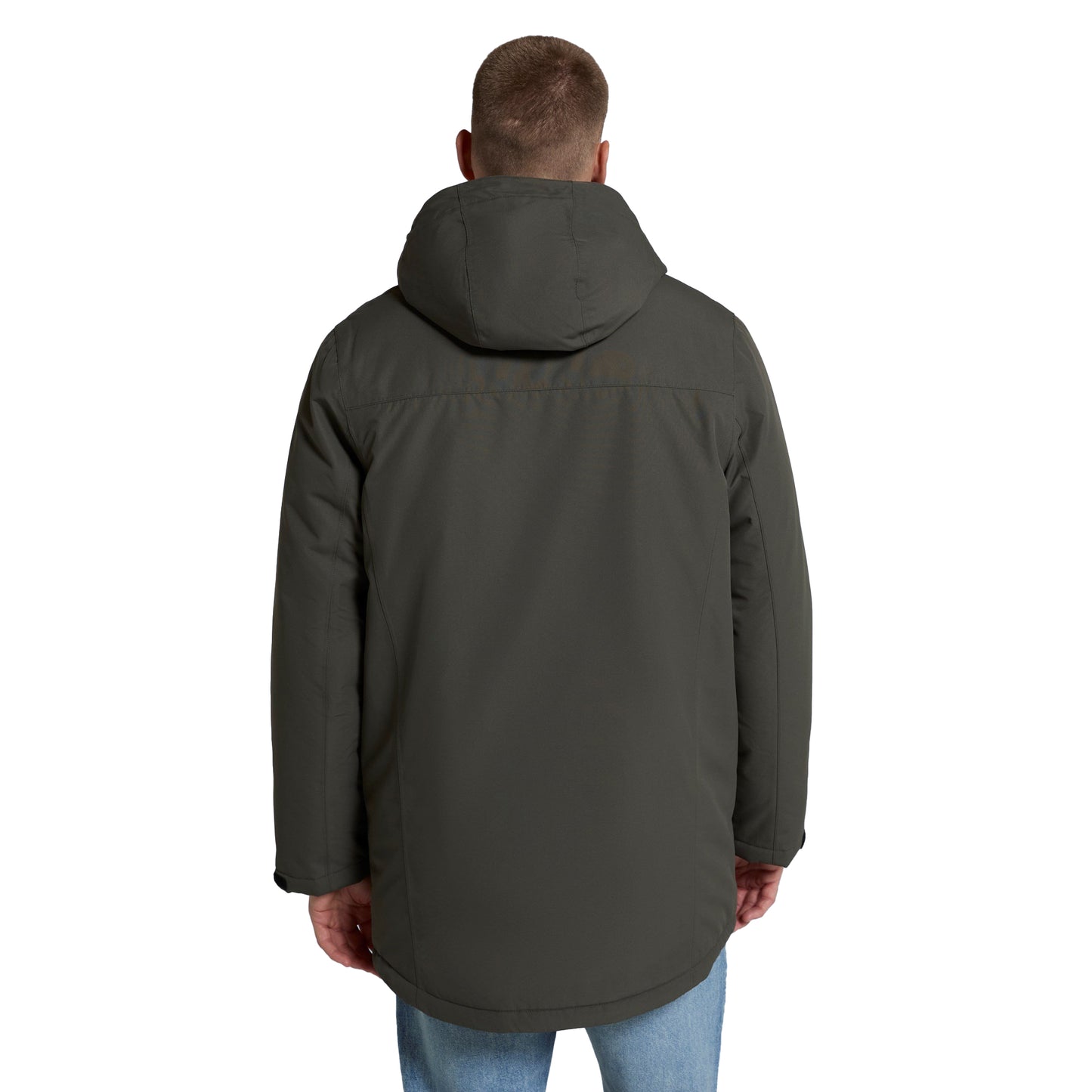 Dark Khaki - Back - Animal Mens Lisbon Waterproof Parka