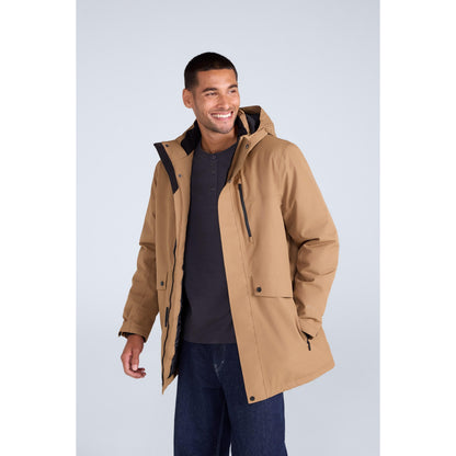 Tan - Front - Animal Mens Lisbon Waterproof Parka