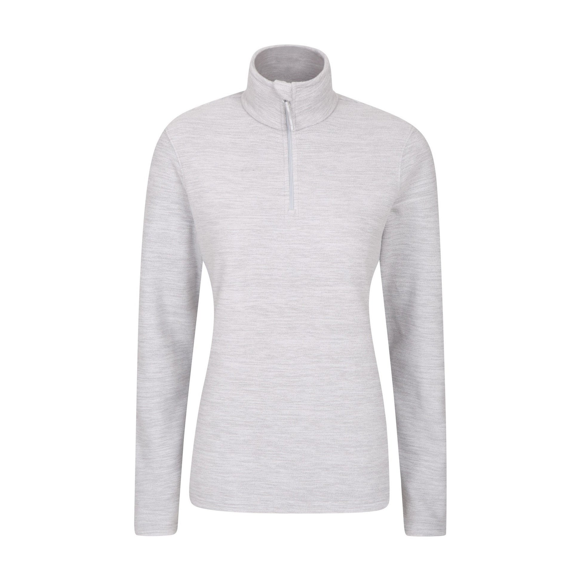 Light Grey - Front - Mountain Warehouse Womens-Ladies Snowdon Melange Half Zip Fleece Top