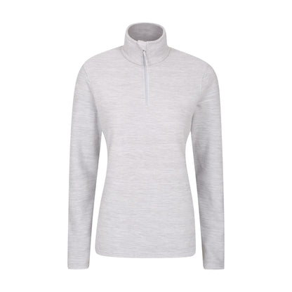 Light Grey - Front - Mountain Warehouse Womens-Ladies Snowdon Melange Half Zip Fleece Top