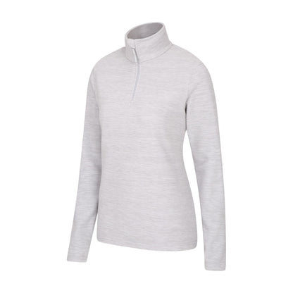 Light Grey - Back - Mountain Warehouse Womens-Ladies Snowdon Melange Half Zip Fleece Top