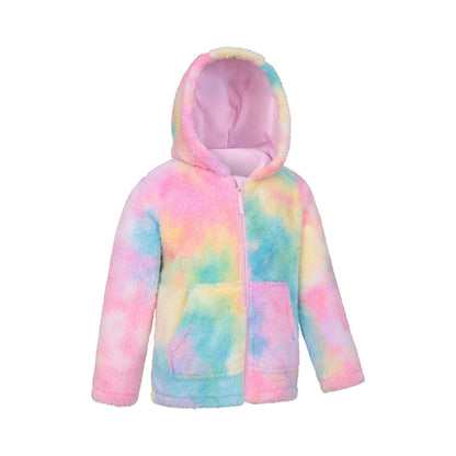 Bright Pink - Lifestyle - Mountain Warehouse Childrens-Kids Cosy Rainbow Full Zip Hoodie