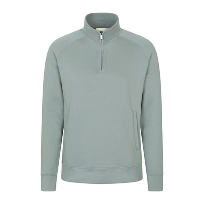 Pale Green - Front - Mountain Warehouse Mens Bamburgh Half Zip Jumper