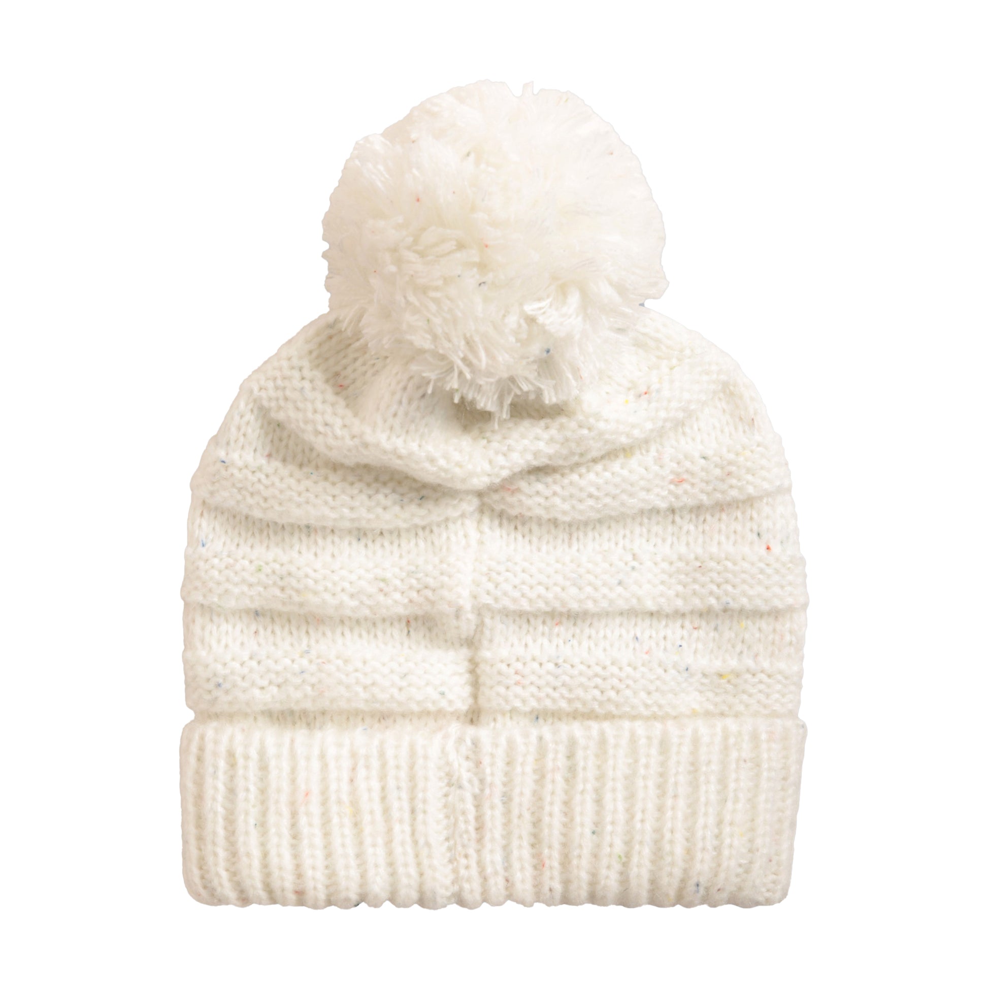 White - Back - Animal Womens-Ladies Addison Pom Pom Slouch Beanie