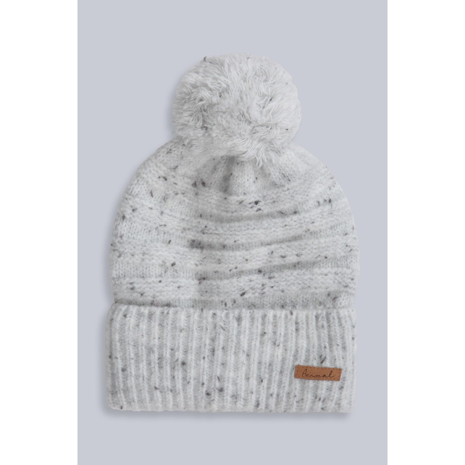 Charcoal - Front - Animal Womens-Ladies Addison Pom Pom Slouch Beanie