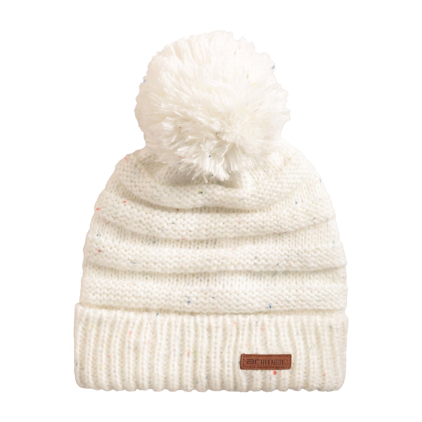 White - Front - Animal Womens-Ladies Addison Pom Pom Slouch Beanie