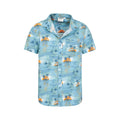 Blue - Pack Shot - Mountain Warehouse Mens Hawaiian Short-Sleeved Shirt