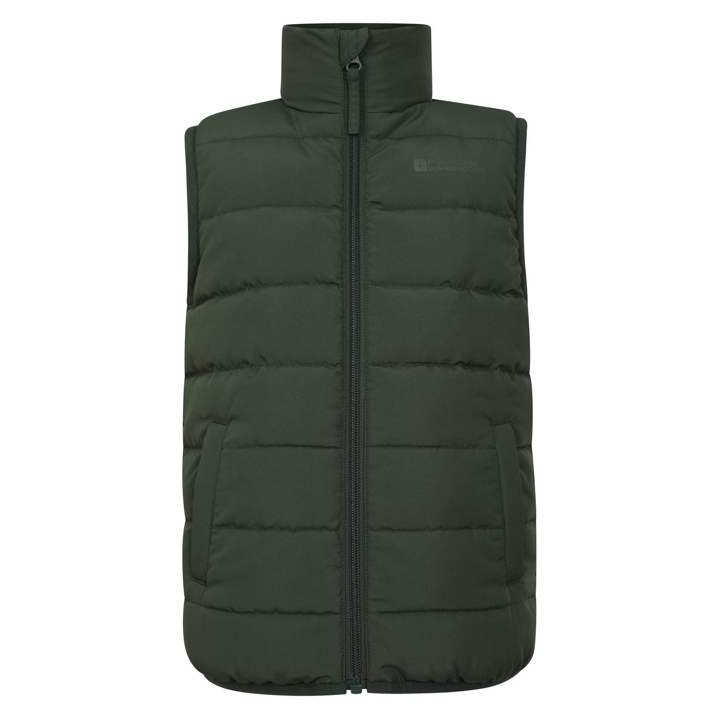 Khaki Green - Front - Mountain Warehouse Childrens-Kids Rocko Water Resistant Padded Gilet