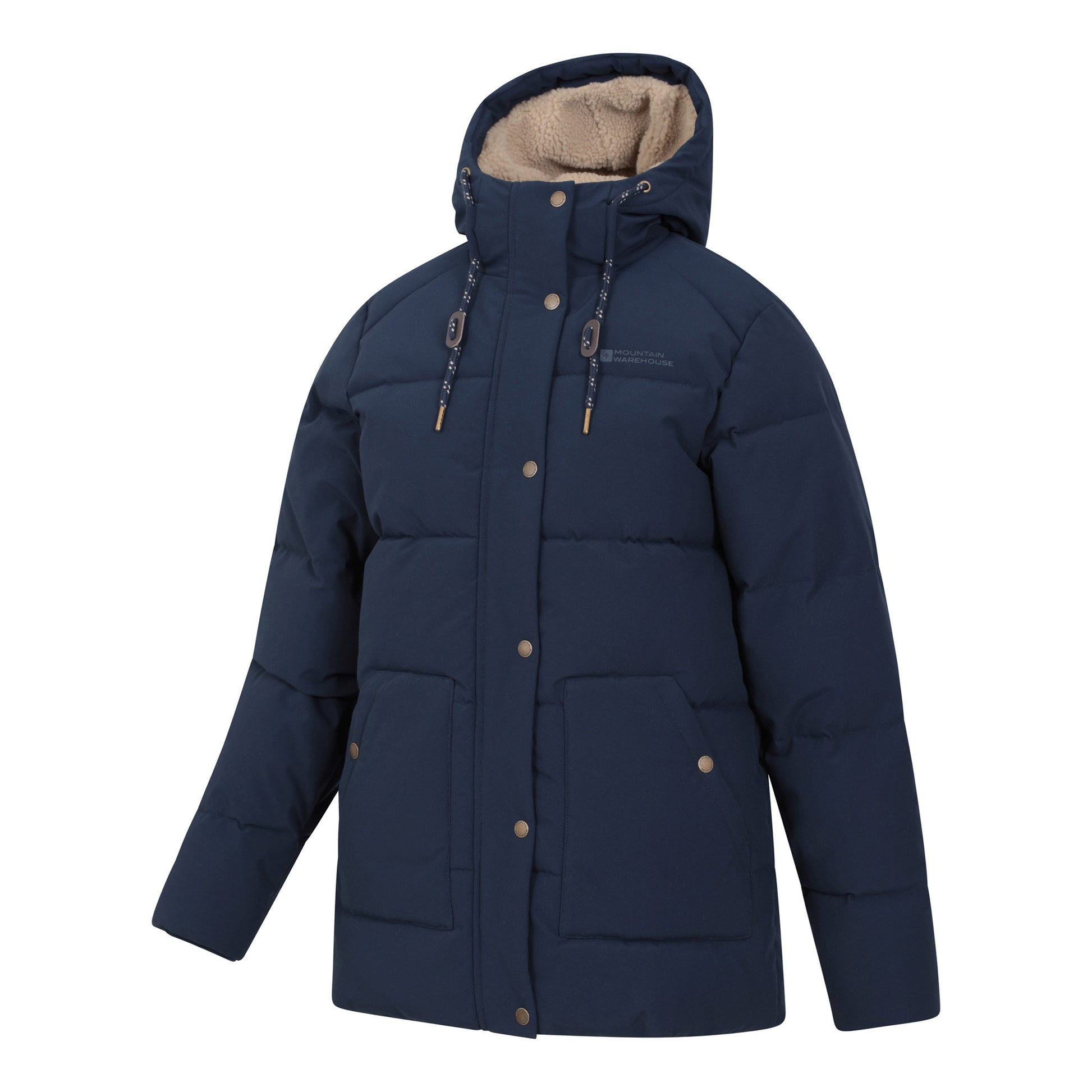 Navy - Lifestyle - Mountain Warehouse Womens-Ladies Manta Borg Lined Padded Jacket