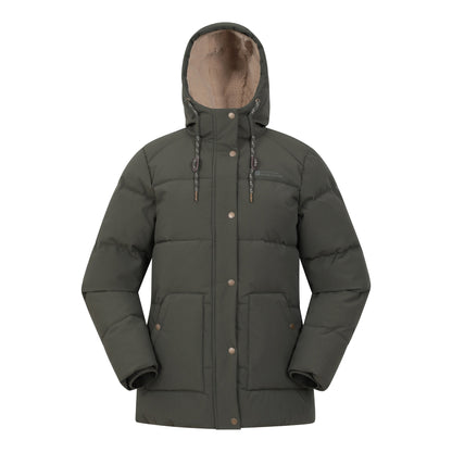 Khaki Green - Front - Mountain Warehouse Womens-Ladies Manta Borg Lined Padded Jacket