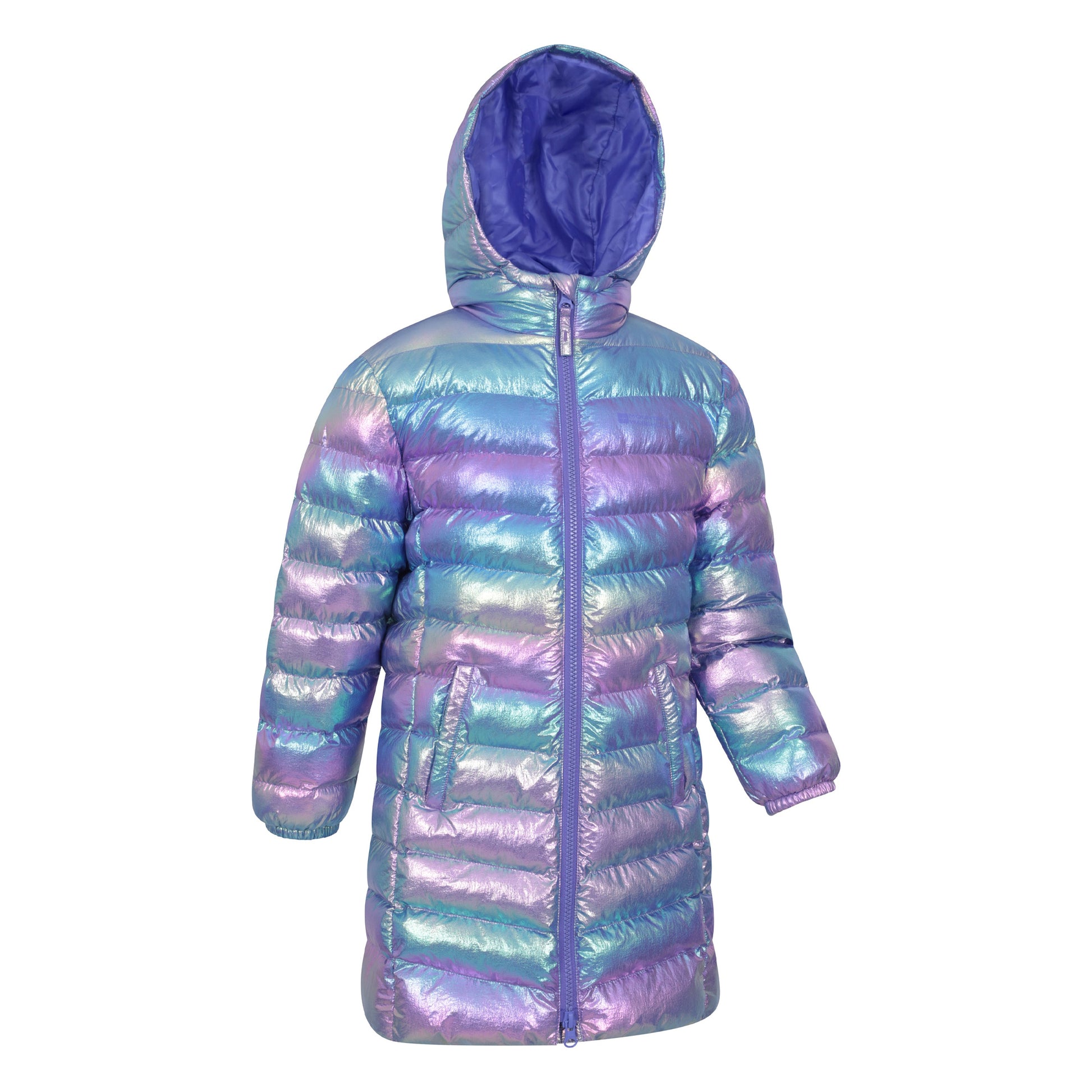 Iridescent - Side - Mountain Warehouse Childrens-Kids Florence Longline Padded Jacket
