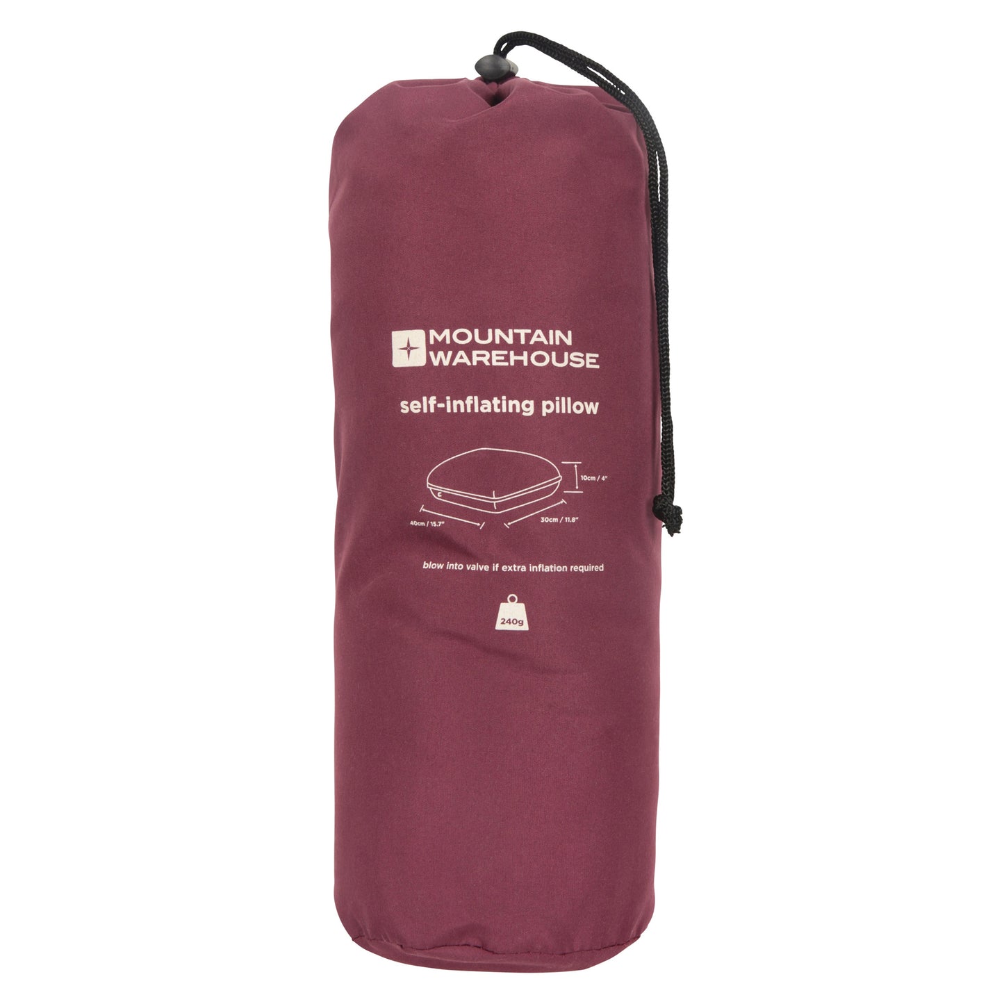 Dark Red - Pack Shot - Mountain Warehouse Self-Inflating Pillow