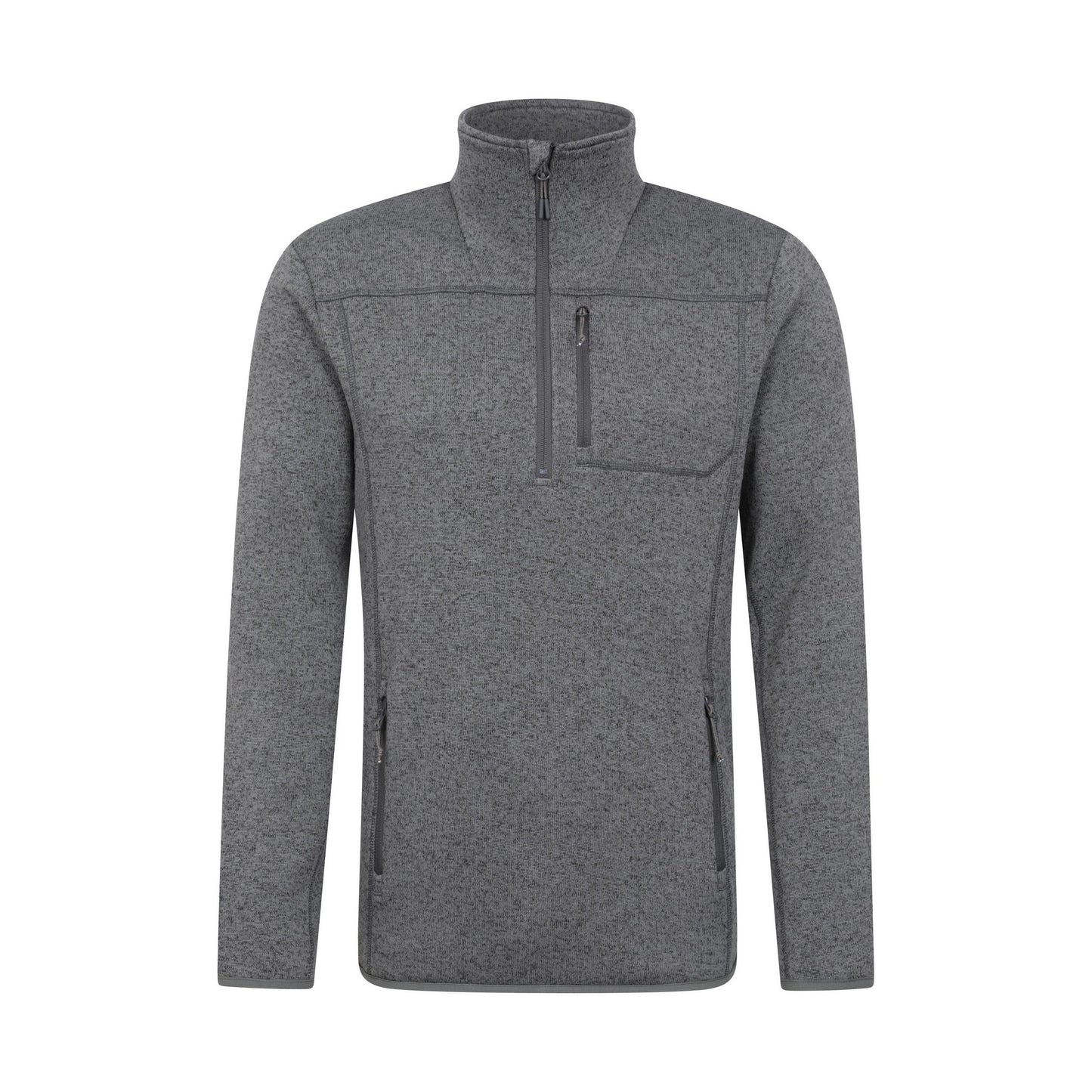 Grey - Front - Mountain Warehouse Mens Helford Half Zip Fleece Top