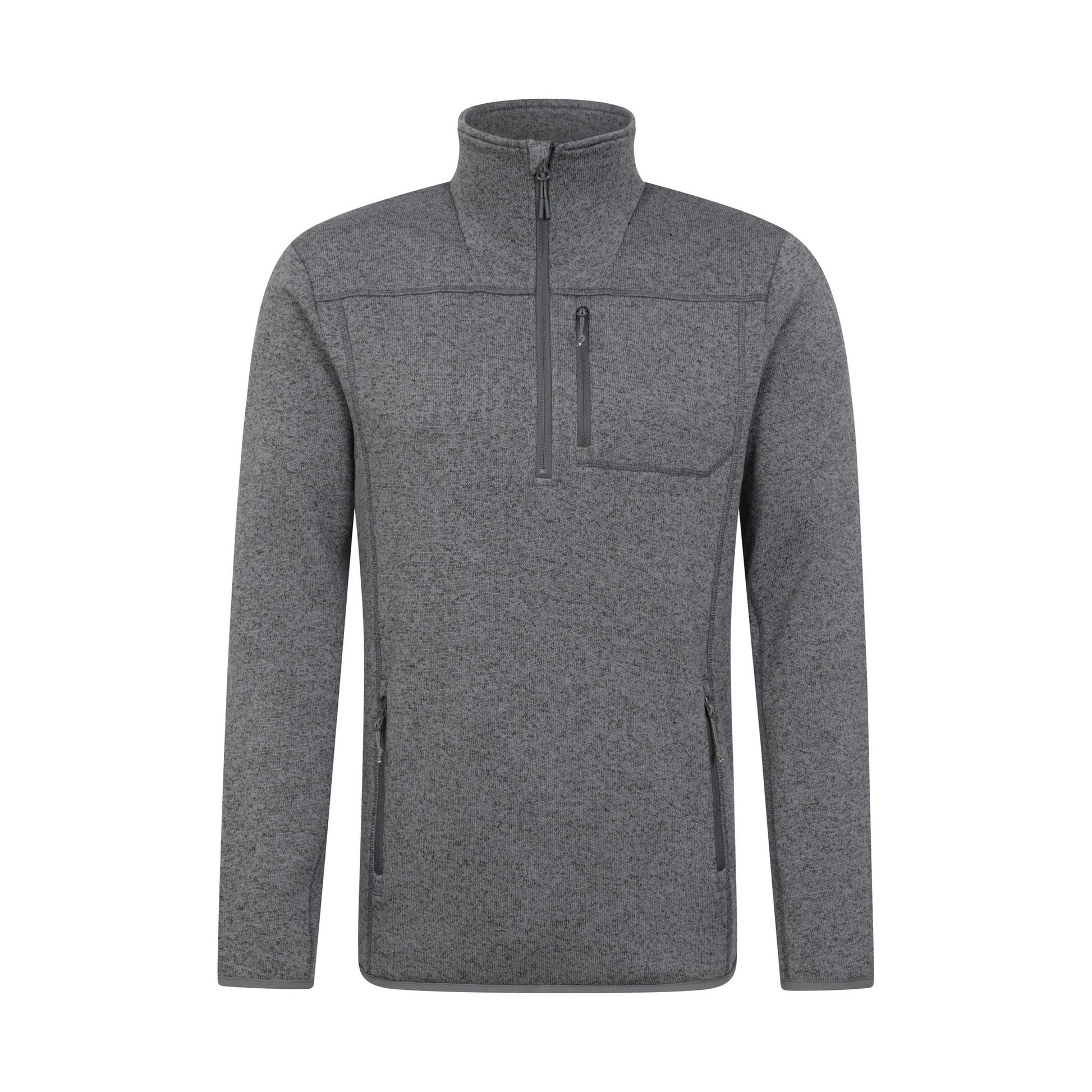 Grey - Front - Mountain Warehouse Mens Helford Half Zip Fleece Top