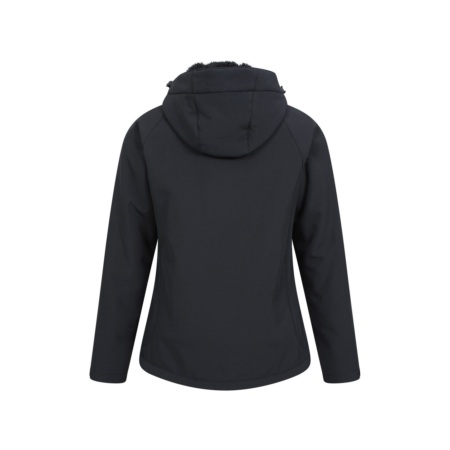 Jet Black - Back - Mountain Warehouse Womens-Ladies Arctic Faux Fur Lined Water Resistant Soft Shell Jacket