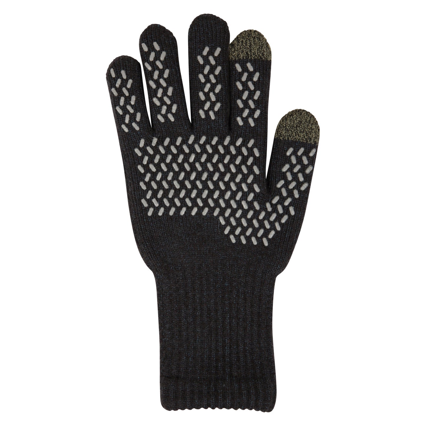 Black - Back - Mountain Warehouse Mens Gripped Waterproof Knitted Winter Gloves