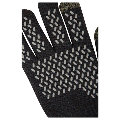 Black - Lifestyle - Mountain Warehouse Mens Gripped Waterproof Knitted Winter Gloves