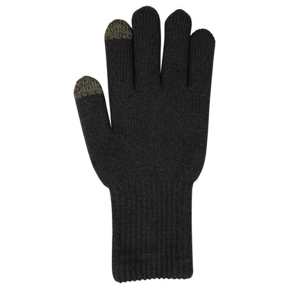Black - Front - Mountain Warehouse Mens Gripped Waterproof Knitted Winter Gloves