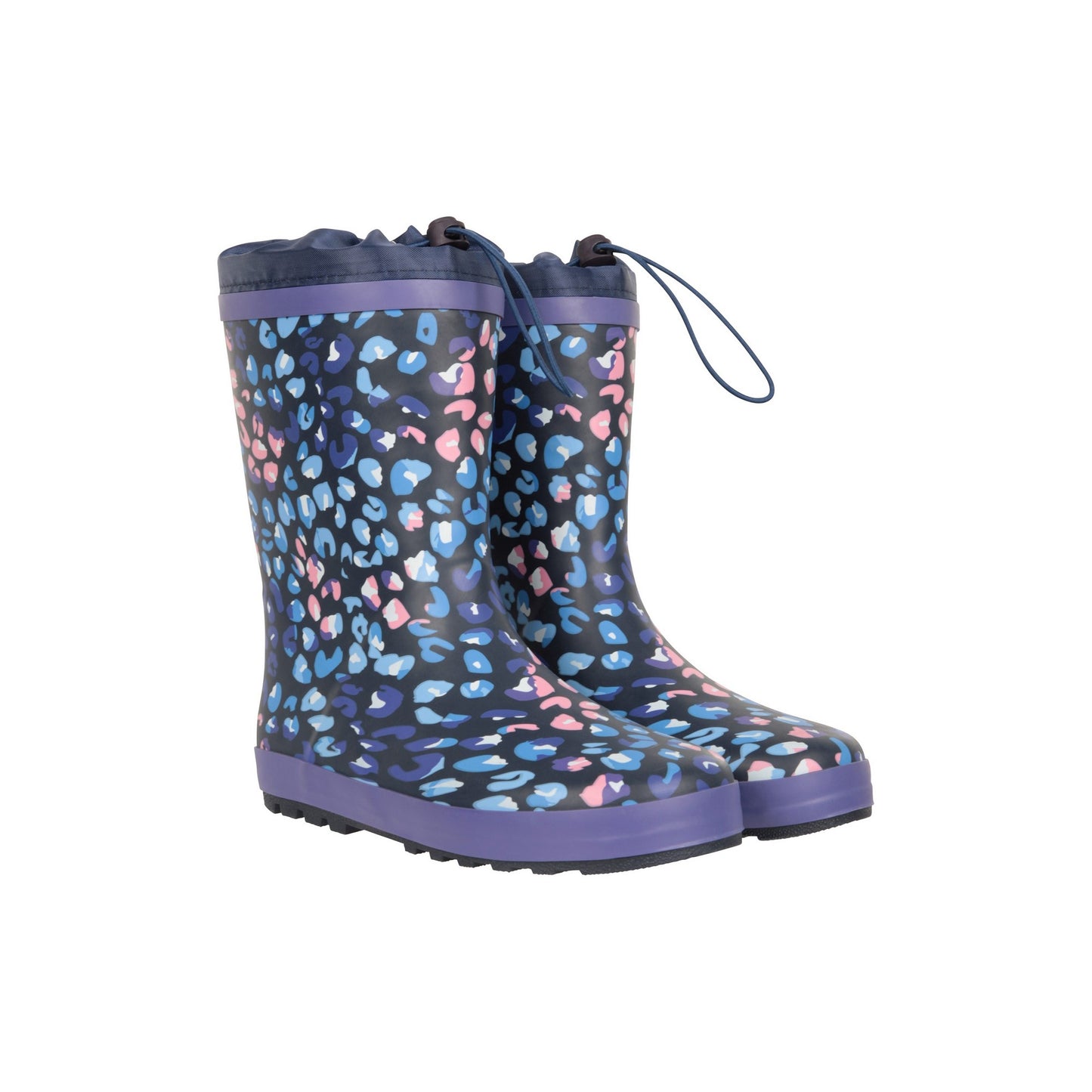 Purple - Front - Mountain Warehouse Childrens-Kids Leopard Print Winter Wellington Boots