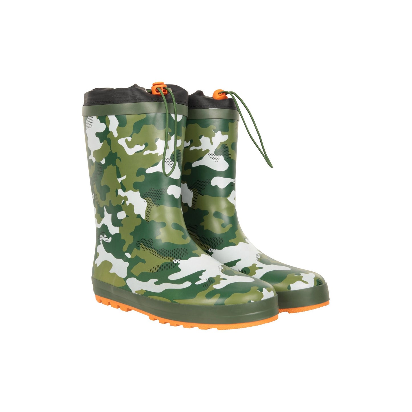 Khaki Green - Front - Mountain Warehouse Childrens-Kids Camo Winter Wellington Boots