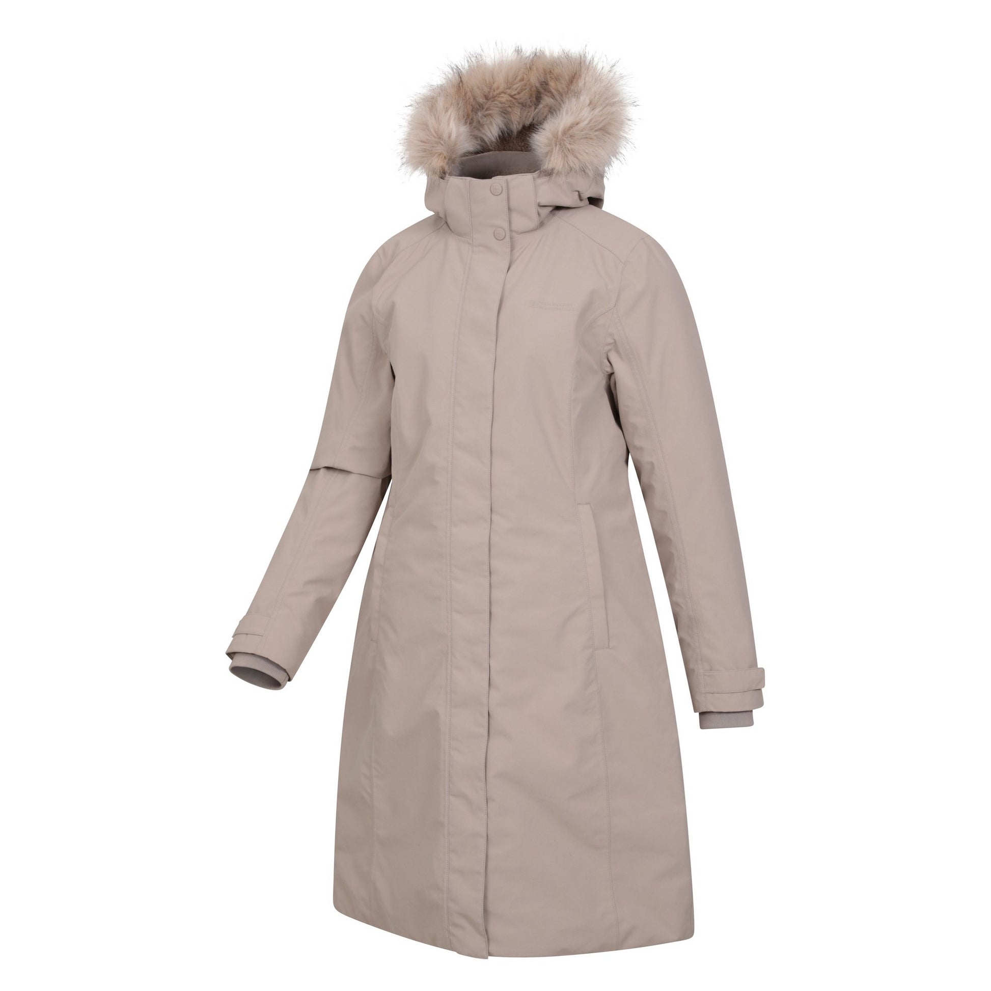 Light Beige - Side - Mountain Warehouse Womens-Ladies Meadow Borg Lined Waterproof Padded Jacket