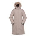 Light Beige - Front - Mountain Warehouse Womens-Ladies Meadow Borg Lined Waterproof Padded Jacket