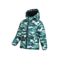 Green - Side - Mountain Warehouse Childrens-Kids Seasons Camo Faux Fur Lined Padded Jacket