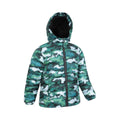 Green - Lifestyle - Mountain Warehouse Childrens-Kids Seasons Camo Faux Fur Lined Padded Jacket