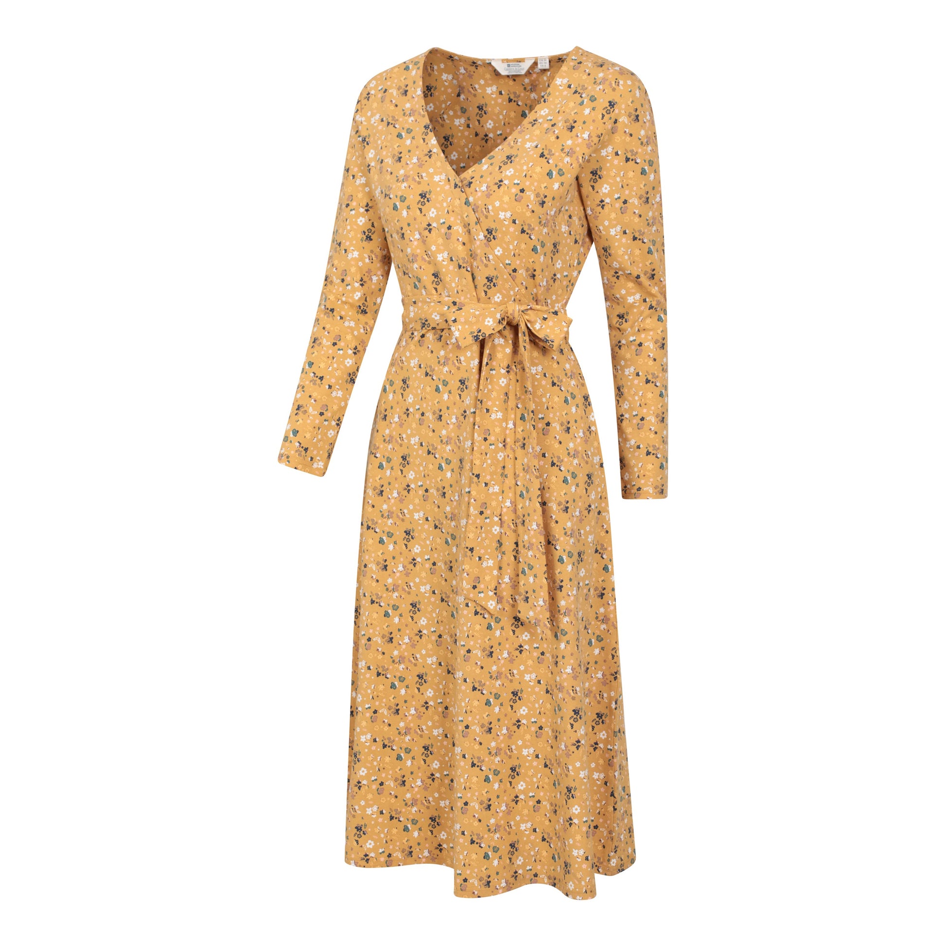 Mustard - Side - Mountain Warehouse Womens-Ladies Santorini Floral Long-Sleeved Midi Dress