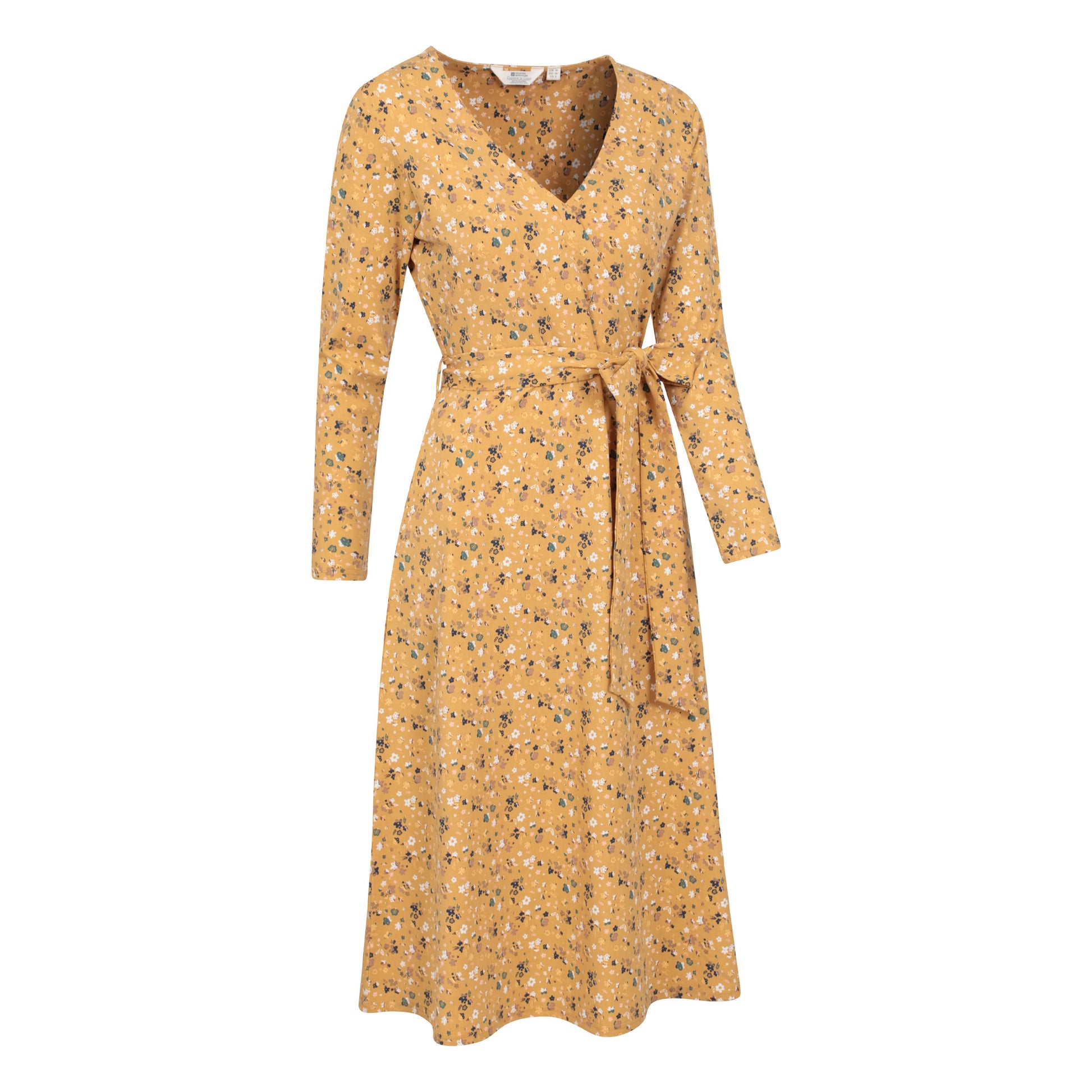 Mustard - Lifestyle - Mountain Warehouse Womens-Ladies Santorini Floral Long-Sleeved Midi Dress