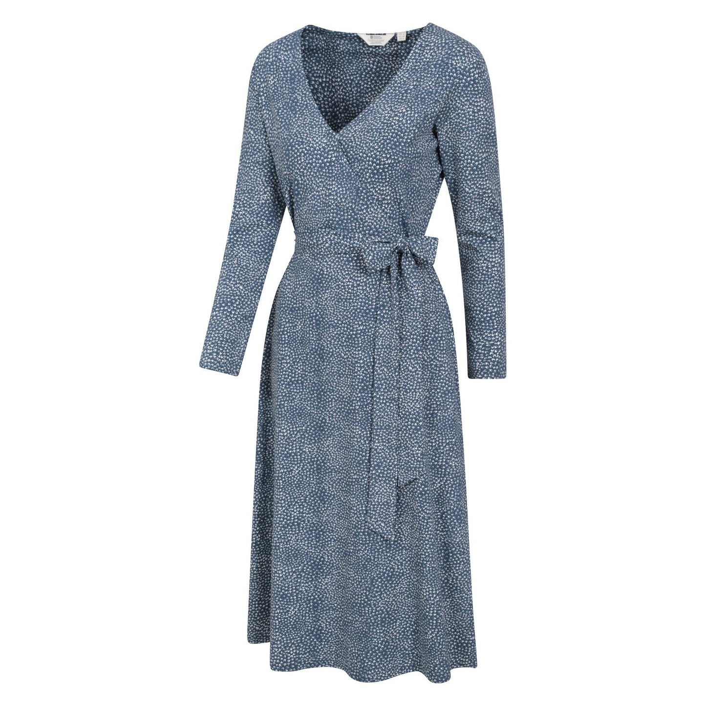 Dark Blue - Side - Mountain Warehouse Womens-Ladies Santorini Dotted Long-Sleeved Midi Dress