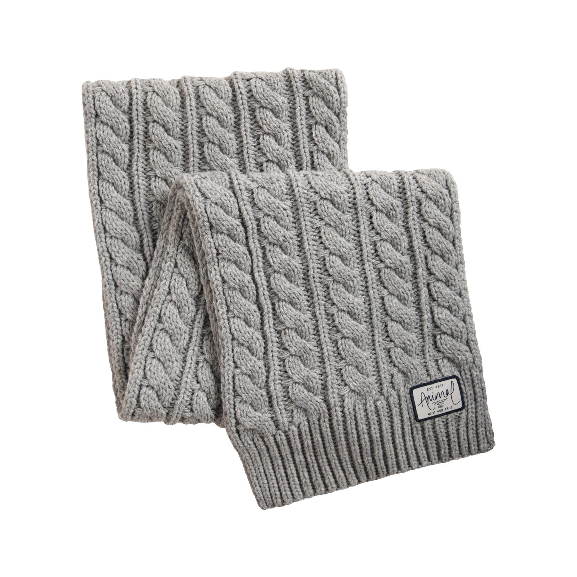 Grey - Back - Animal Womens-Ladies Becky Knitted Scarf