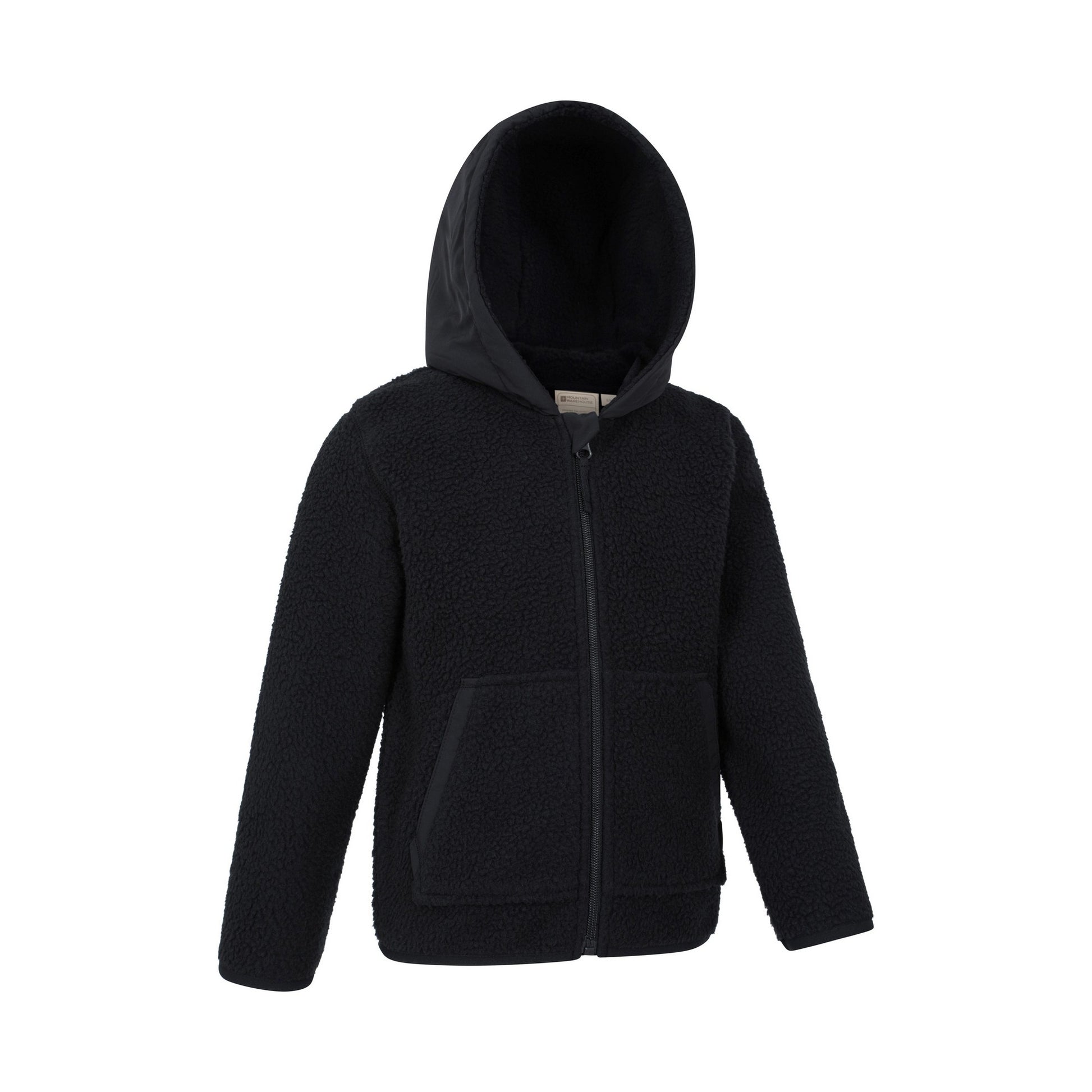 Black - Side - Mountain Warehouse Childrens-Kids Willow Borg Fleece Hoodie