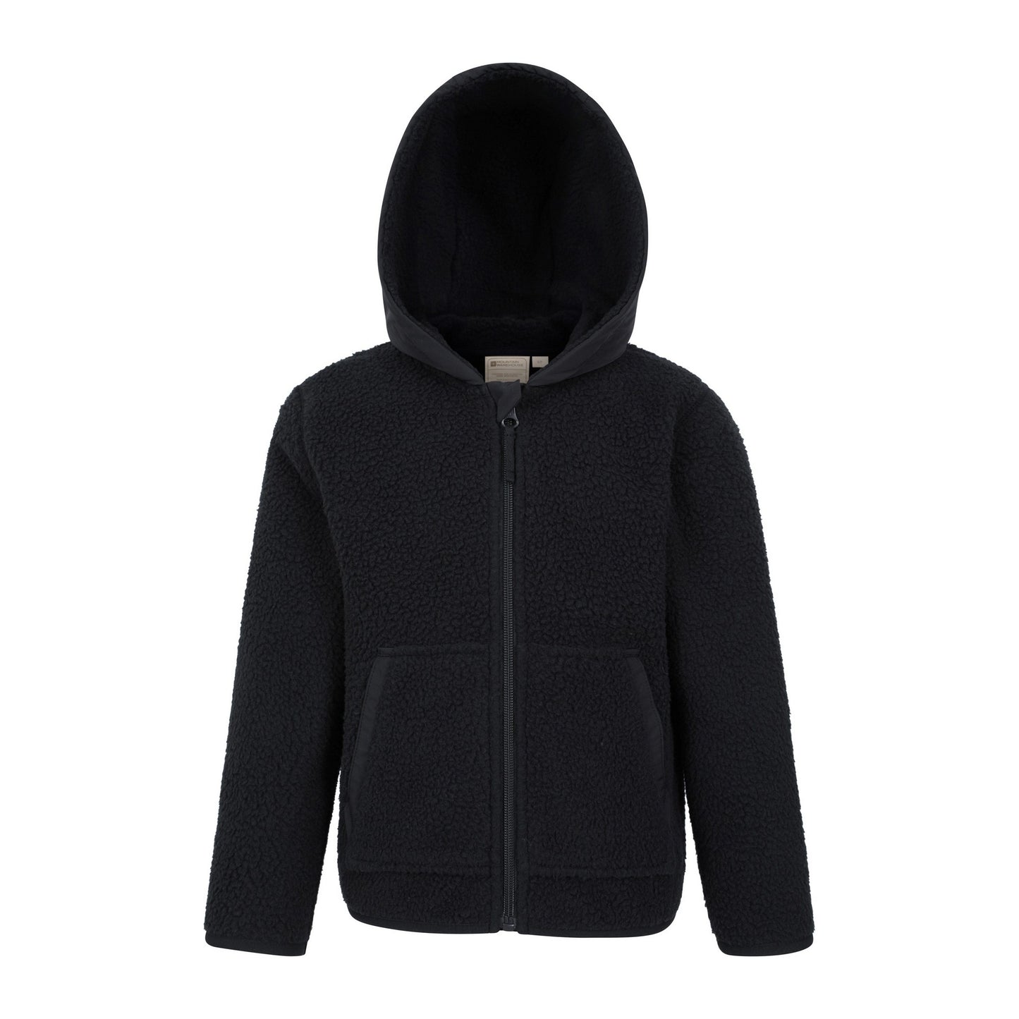 Black - Front - Mountain Warehouse Childrens-Kids Willow Borg Fleece Hoodie