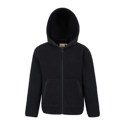 Black - Front - Mountain Warehouse Childrens-Kids Willow Borg Fleece Hoodie