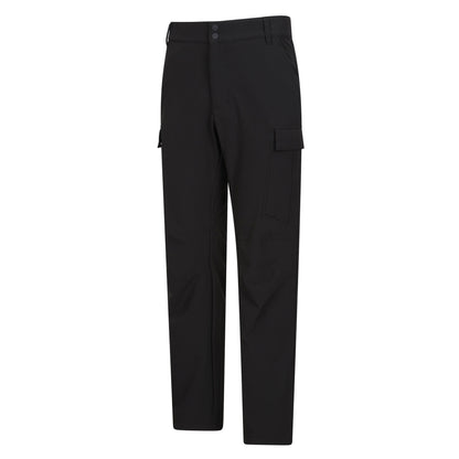 Black - Side - Mountain Warehouse Mens Beacon Softshell Fleece Lined Trousers