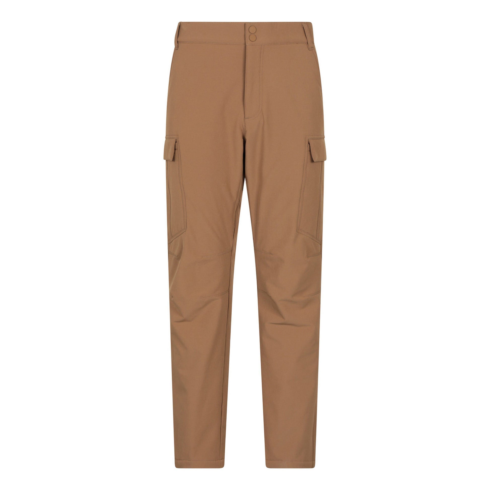 Tan - Front - Mountain Warehouse Mens Beacon Softshell Fleece Lined Trousers