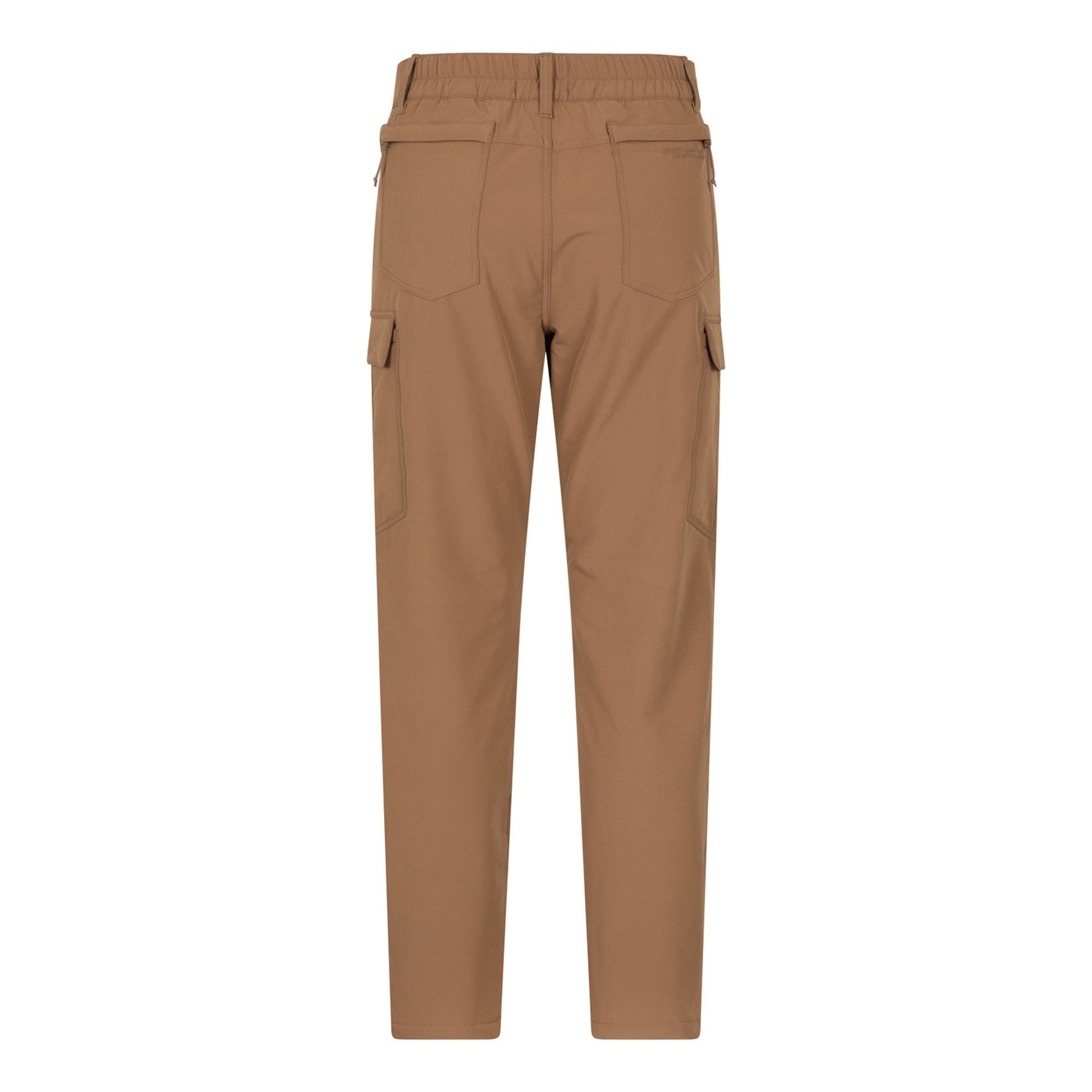 Tan - Back - Mountain Warehouse Mens Beacon Softshell Fleece Lined Trousers